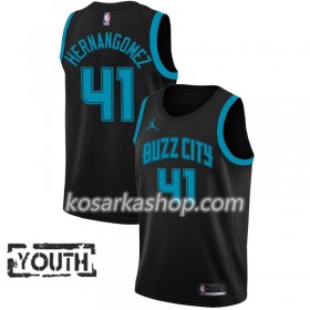 Dres Charlotte Hornets Willy Hernangomez 41 2018-19 Jordan Brand City Edition Crna Swingman - Dječji
